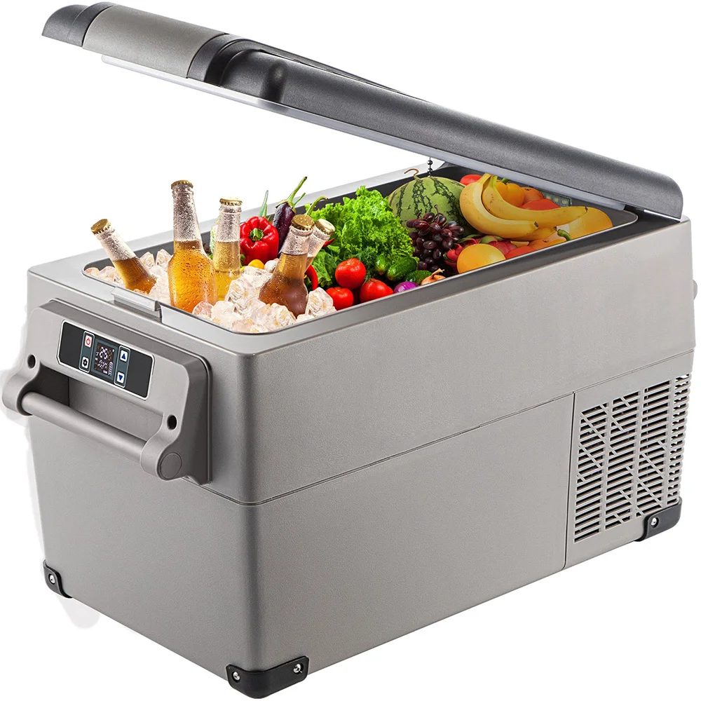 Geladeira Elétrica Portátil, Camping Freezer para Viagens, Compressor de Zona Dupla, 60 W, 35 L