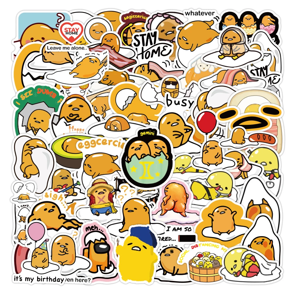 10/30/60/120PCS Funny Gudetama Stickers Kids DIY Classic Toy Decoration Phone Luggage Fridge Helmet Skateboard Graffiti Decals