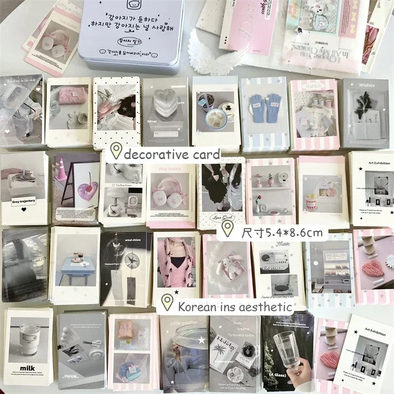 30Pcs Korean INS Internet Celebrity Girl Daily 3-inch Card Kpop Photocard Packing DIY Decorative Card Aesthetic Card Packaging