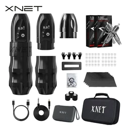 XNET Titan-Kit de máquina de tatuaje inalámbrica con agarre adicional de 38mm, batería de 2400mAh, Cartucho de tatuaje mixto de 40 piezas para artistas del tatuaje