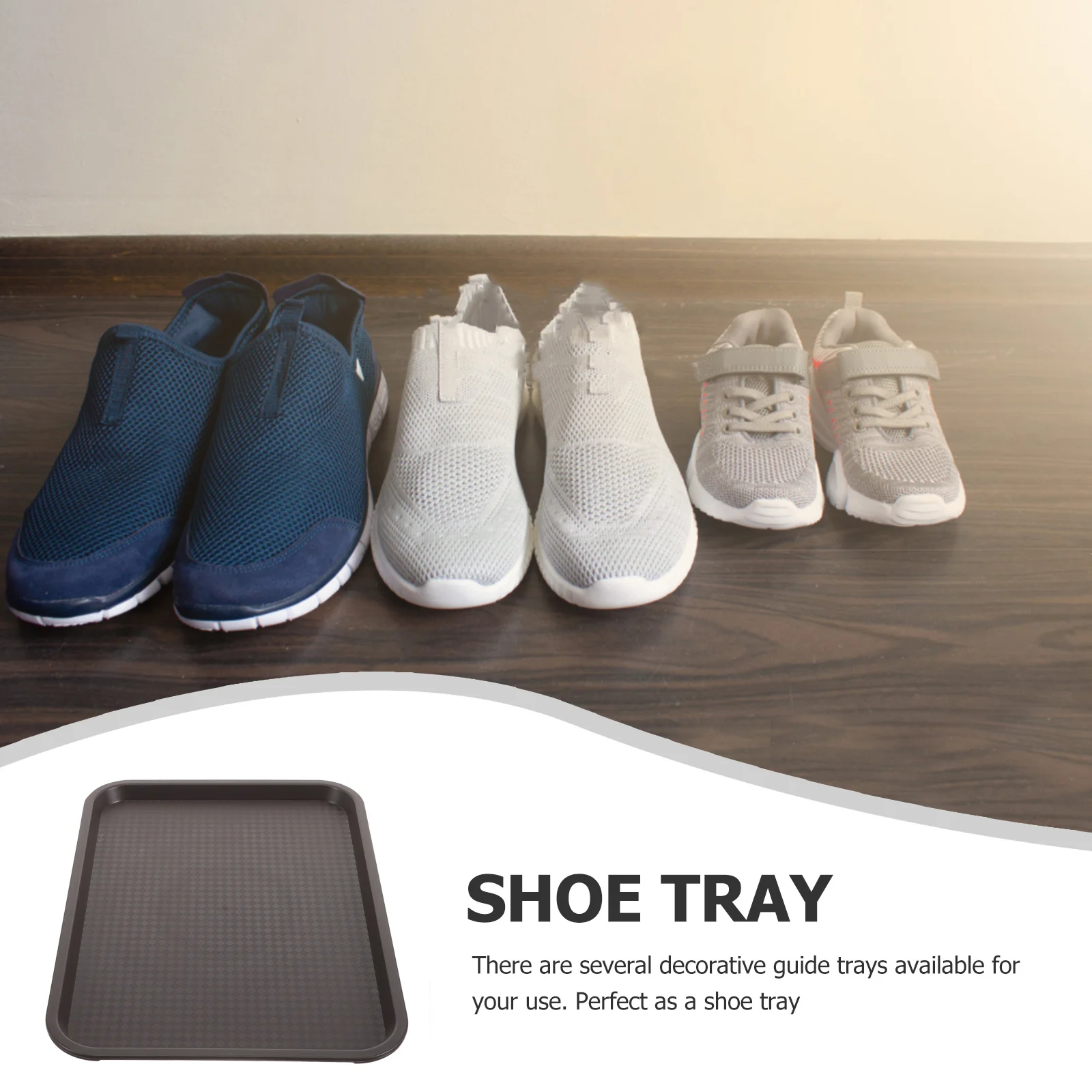 

Shoe Tray Storage Plastic Clean Multi-function Indoor Entryway Hallway Car Trunk Boot Slippers Dry Reusable Sturdy Middle Size