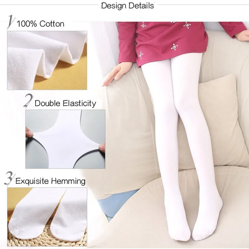 Kids Pantyhose Solid White Ballet Dance Tights for Children Girls Candy Color Velvet Stockings Sock Pants for Baby Girl Leggings