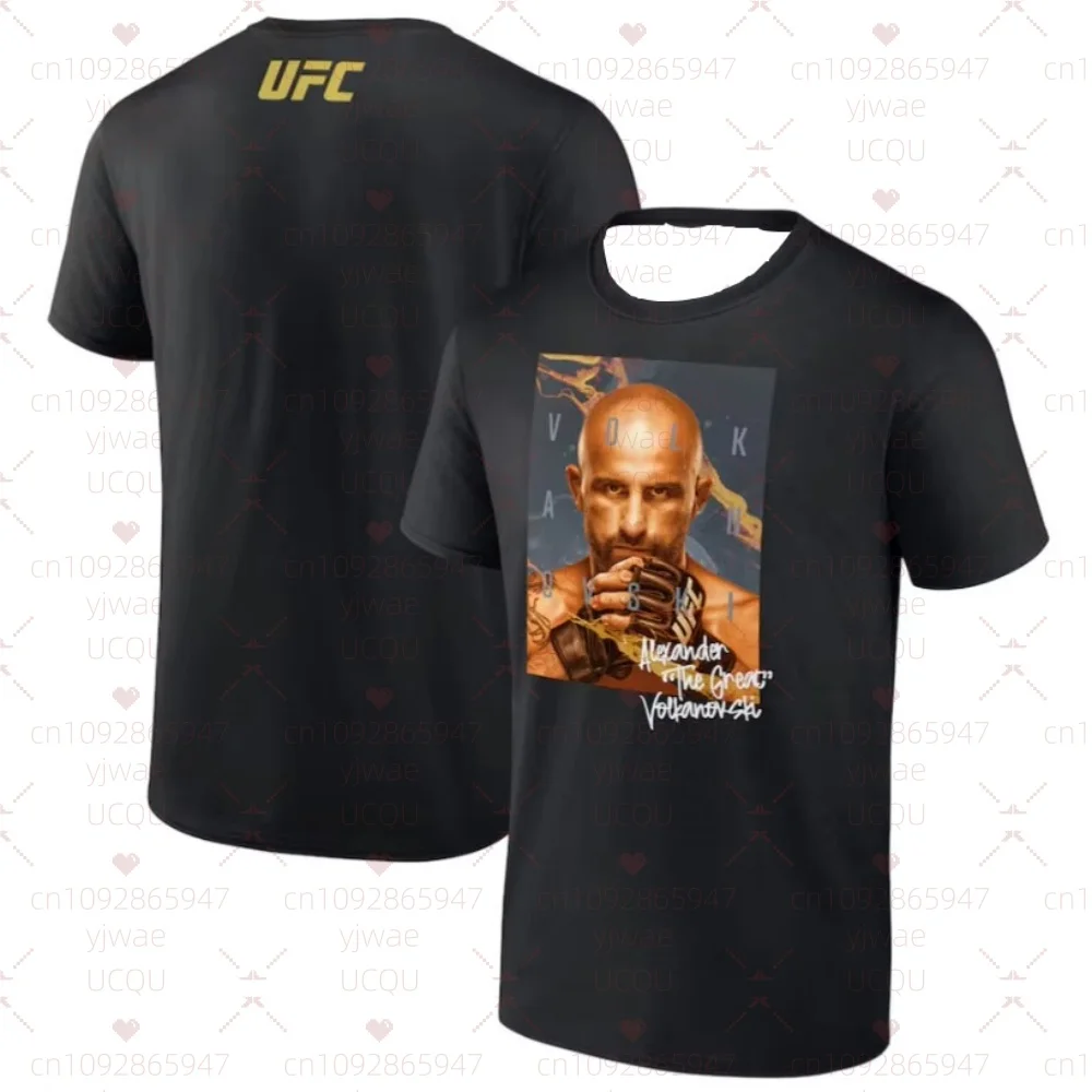 

Футболка UFC для боевых соревнований, спортивный фанат, черная мужская футболка больших размеров Alexander Volkanowski UFC 314, футболка-истребитель, тренировочный топ