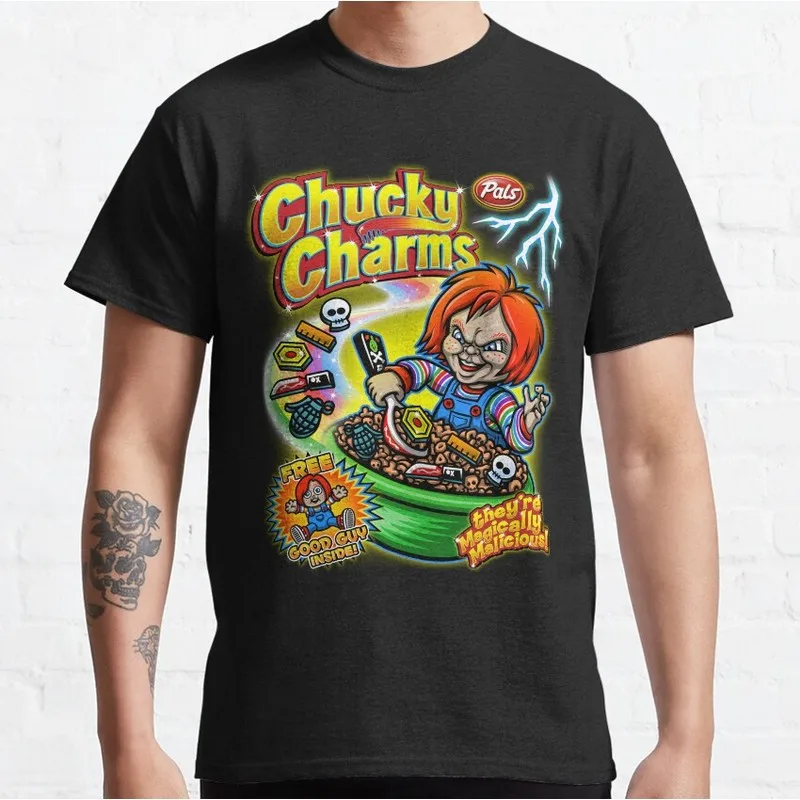 Chucky Child's Play Graphic T-Shirt Killer Doll Unisex Tee 0126 Cotton Short Sleeve Cult Slasher Horror Halloween Casual Tops