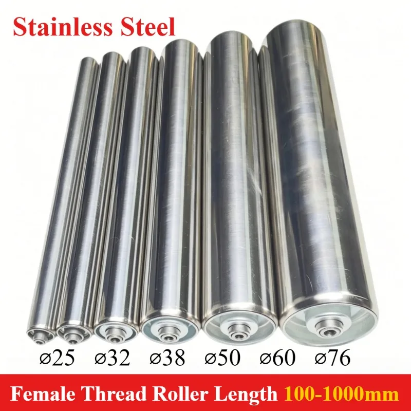 1pcs gravity Conveyor Rollers Dia 25/32/38/50/60mm Length 100/150/200/250/300/350/400/450/500/550mm for Roller Conveyor belt