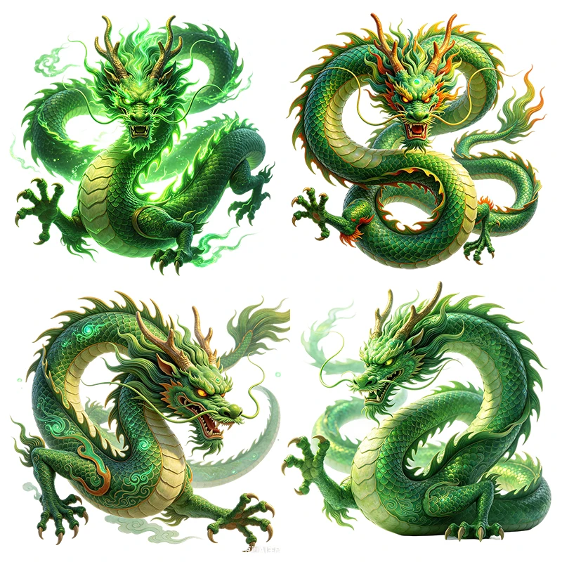 Three Ratels CAB40 Vibrant green dragon art wall stickers for home decoration Personalized car decals waterproof