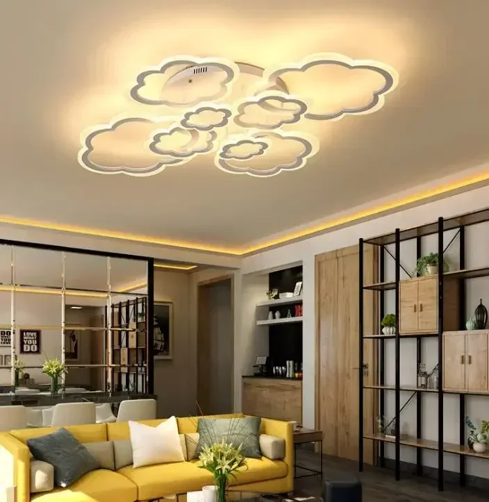 Living room lamp simple modern creativity ultra thin cloud warm romantic led ceiling lamp children's room bedroom lamps