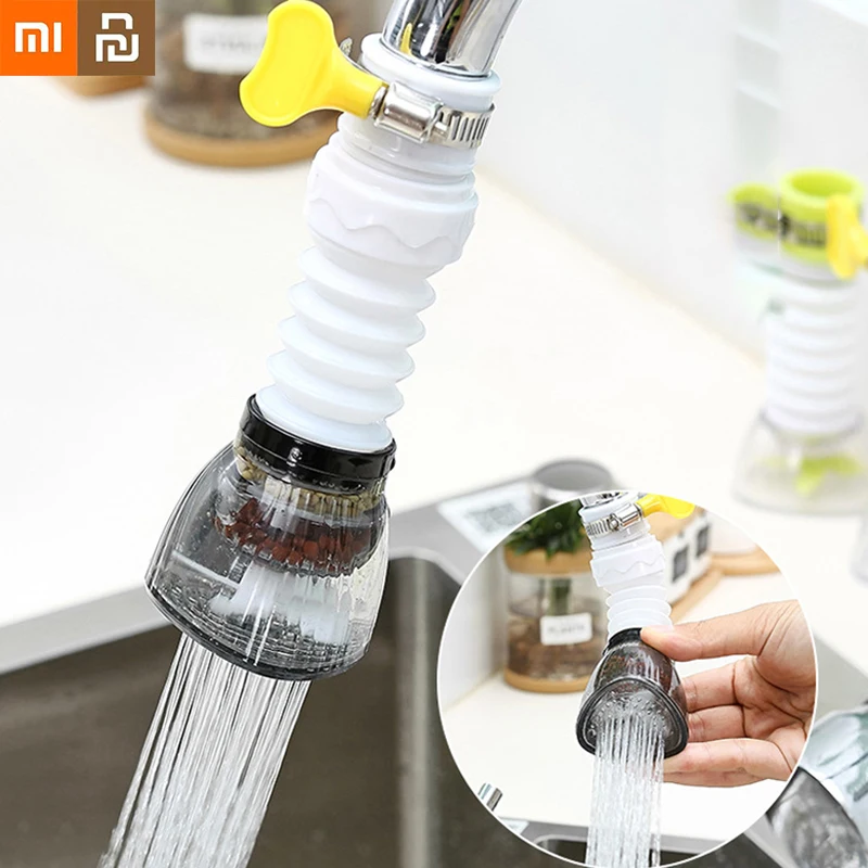 Xiaomi Youpin Adjustable Water Tap Extension Filter 360° Kitchen Faucet Nozzle Bathroom Faucet Extender Head Water Saving Splash