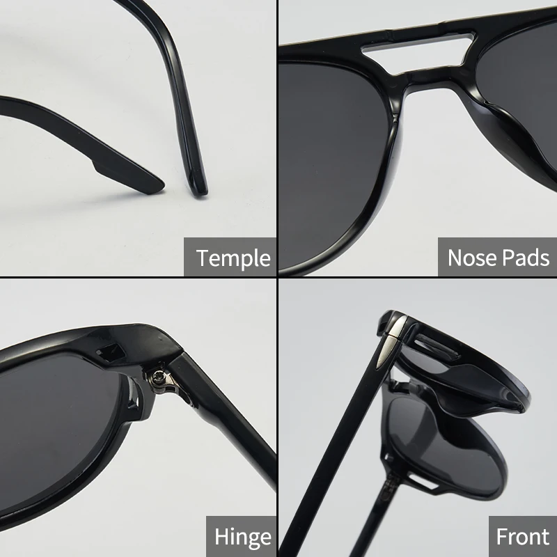 1Pc Men's Fashion Glasses New Pilot Double Bridge Design Large Frame Retro Versatile Trendy Street Style Suitable for Daily Outd