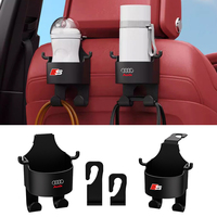 Car Logo Seat Back Storage Organizer Water Cup Holder Hook For Audi A1 A3 A4 A5 A6 A7 A8 Q2 Q3 Q5 Q7 TT S line S3 S4 S5 S6 R8 RS