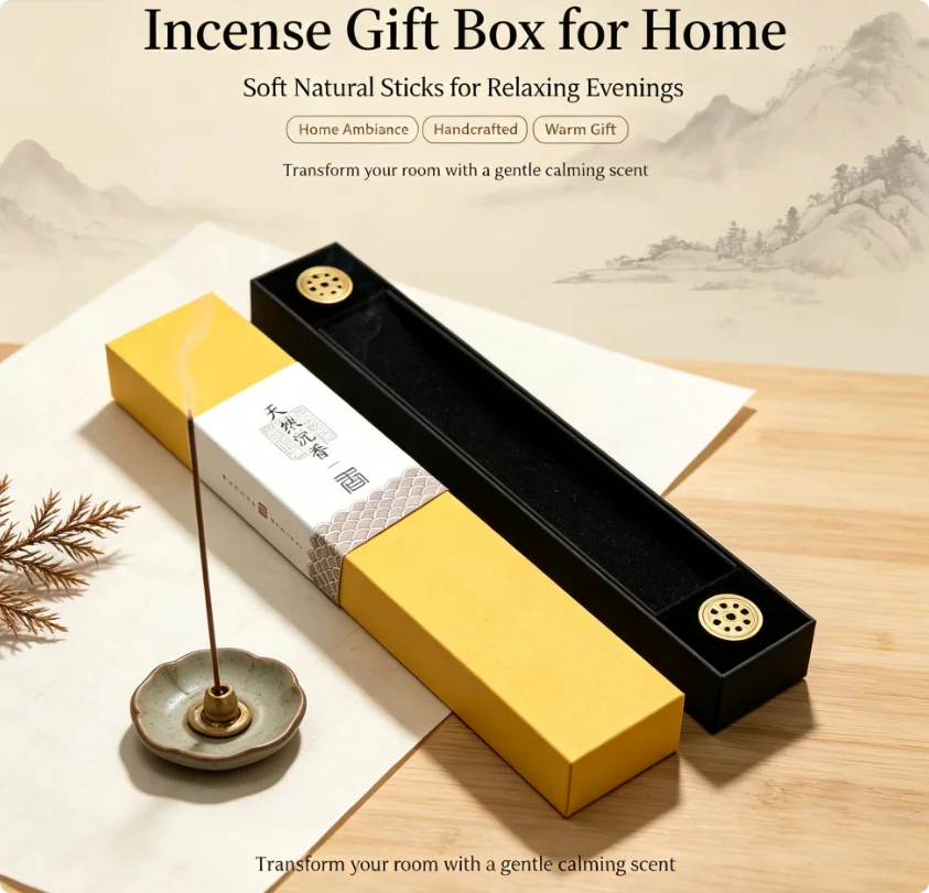 Natural Incense Gift Set, Herbal Aroma Sticks for Yoga Meditation Bedroom Tea Room Home Fragrance