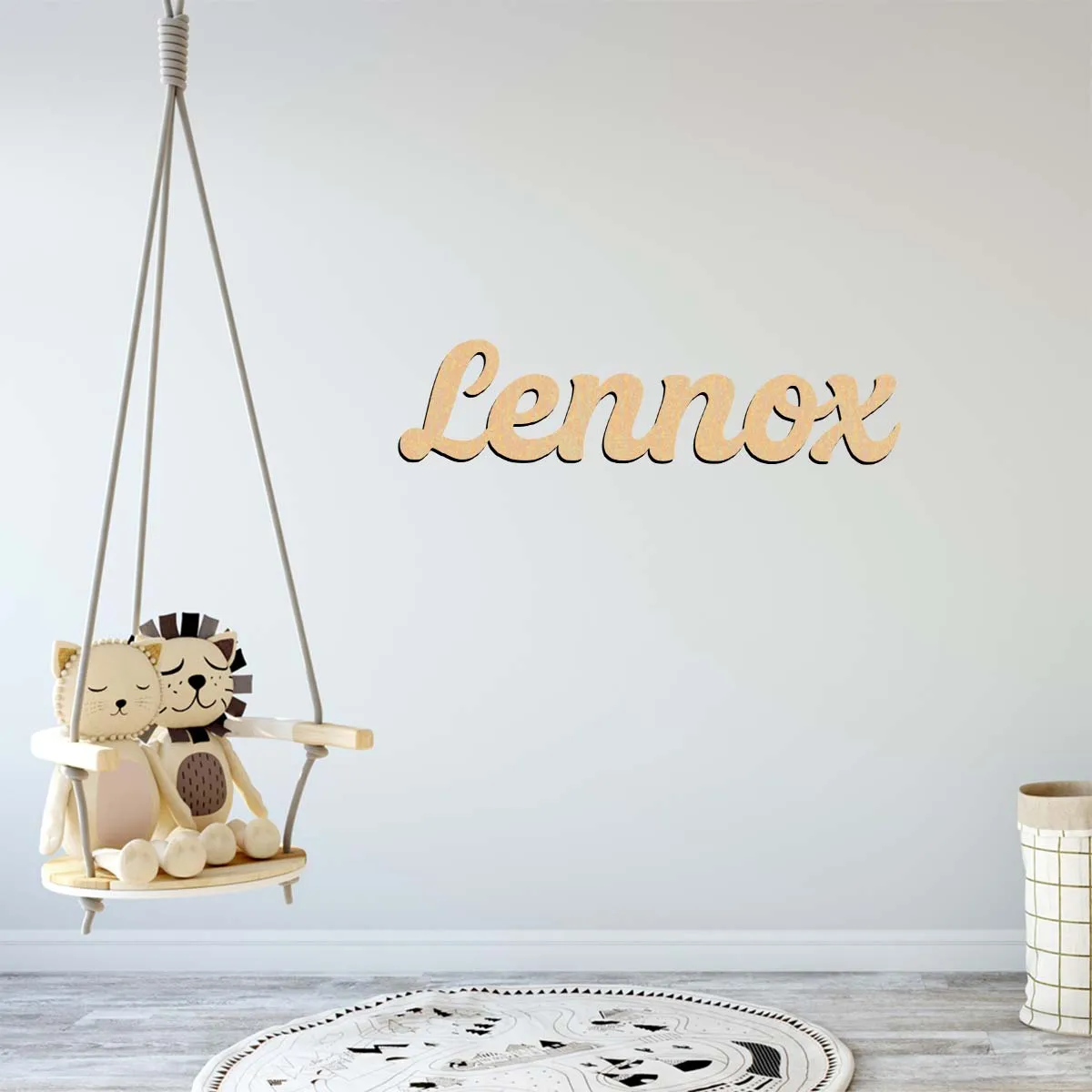 

1pc home decor Lennox example Customizable Letter Wooden Decor Wood Material Laser-Cut Sign Holiday Decorations