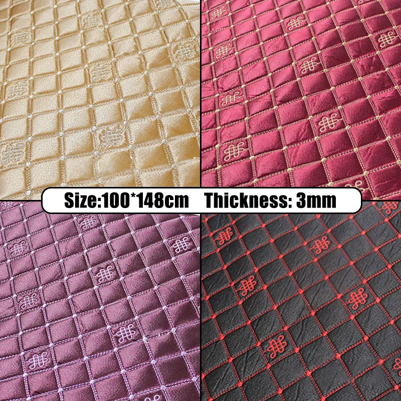 100*148cm Thick Satin Fabric Sponge Embroidery Pattern Fabric For Diy Car Interior Seat Cushion Cover Upholstery Sofa Material