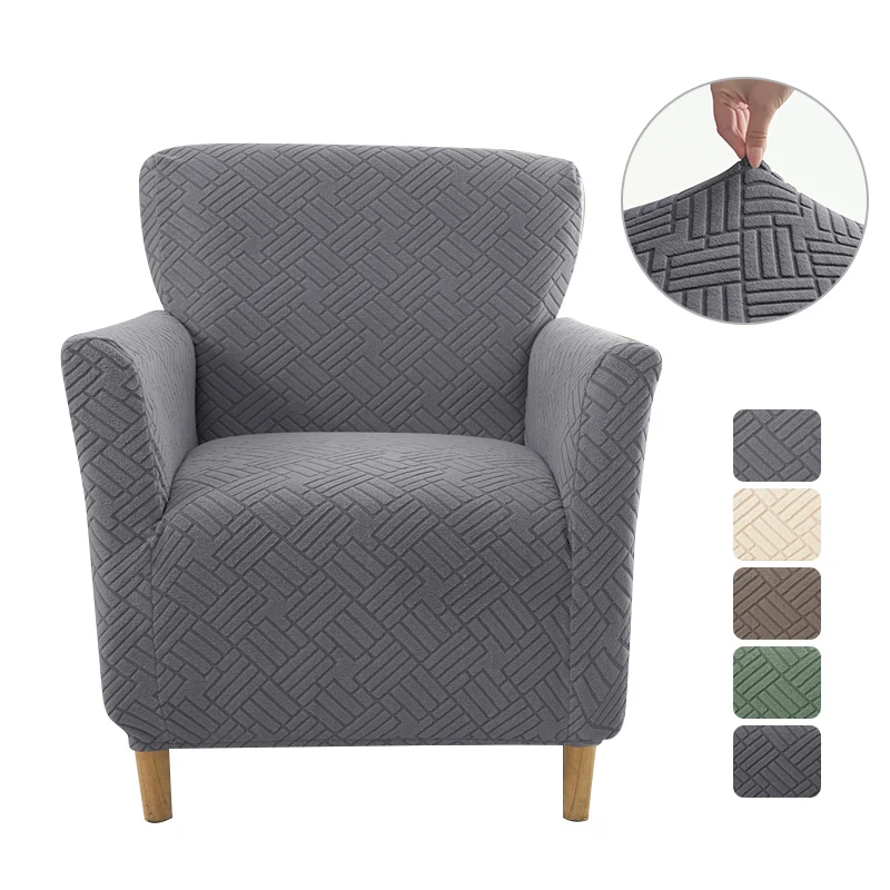 Nordic Club Sofa Cover Stretch Washable Tub Arm Chair Covers Elastic Single Sofa Slipcovers for Study Bar Counter Living Room