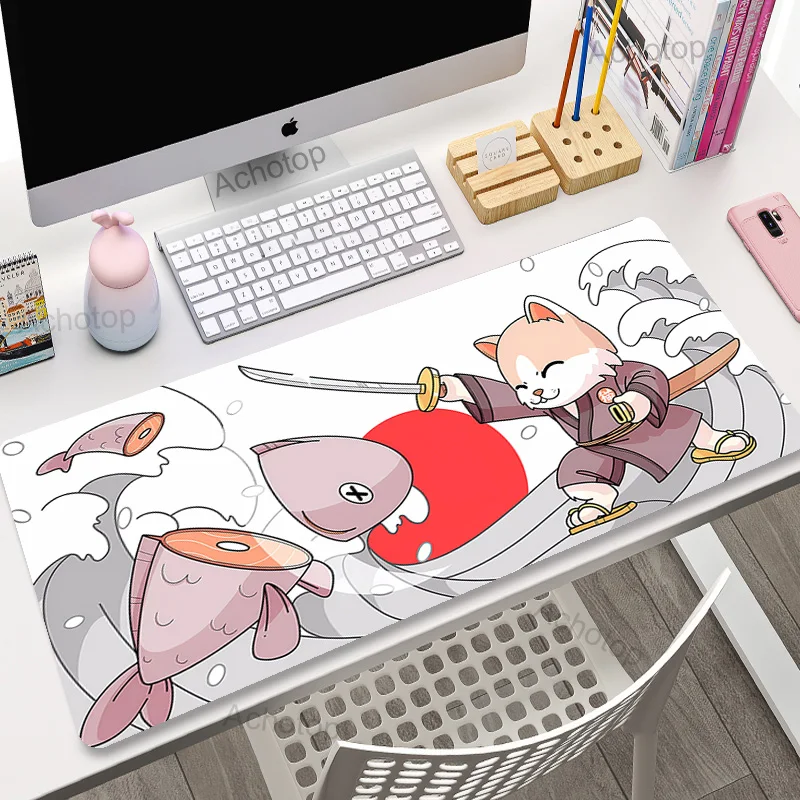 Cute Large Mouse Pad Gamer Computer Mousepad Kawaii Gaming Accessories Mouse Mat Laptop Keyboard Table Cover Mat Desk Pad Cat