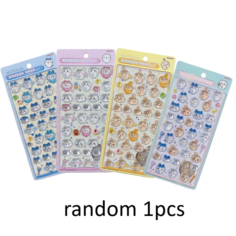 3D Schattige 1/4 stuks Kristalstickers Chiikawa Usagi Telefoonhoesje Decoratie Nagel DIY Decoratieve Stickers voor Notebook Laptop Waterdicht