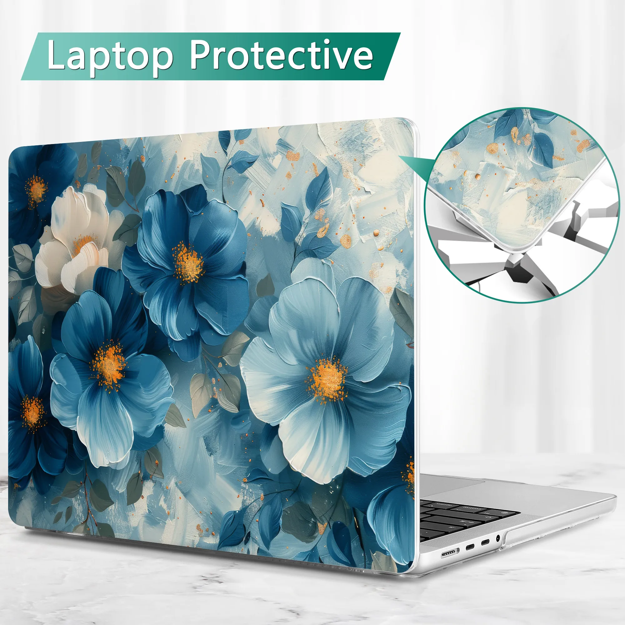 Twarde etui z nadrukiem Dreamflower dla MacBook 2024 M4 M3 Air 13 A2681 A3113 15 cali M2 A2941 A3114 A2337 M1 Pro 13 14 16 A2338