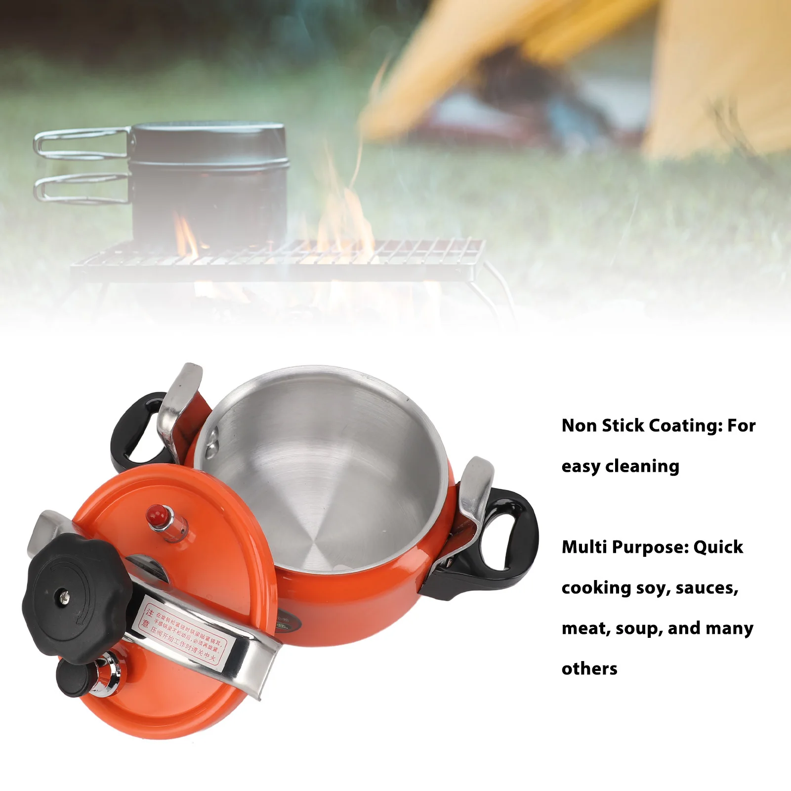 

1.8/3/3.5L Pressure Cooker Aluminum Soup Pot Portable Cooking Pot Outdoor Camping Cookware For Induction cooker Gas Stove