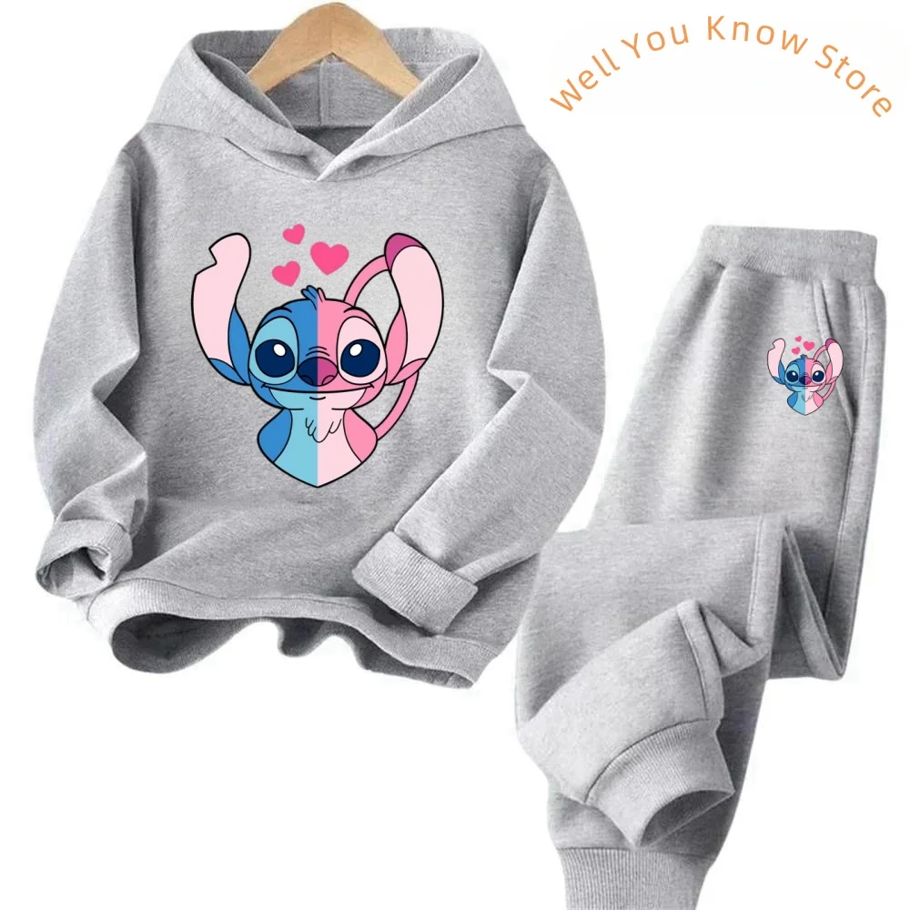 Children's Clothing Stitch Hoodie Set Boys Girls Casual Long-sleeved Sweatshirts Tops2-13 Years Old Kids Casual Trucksuit