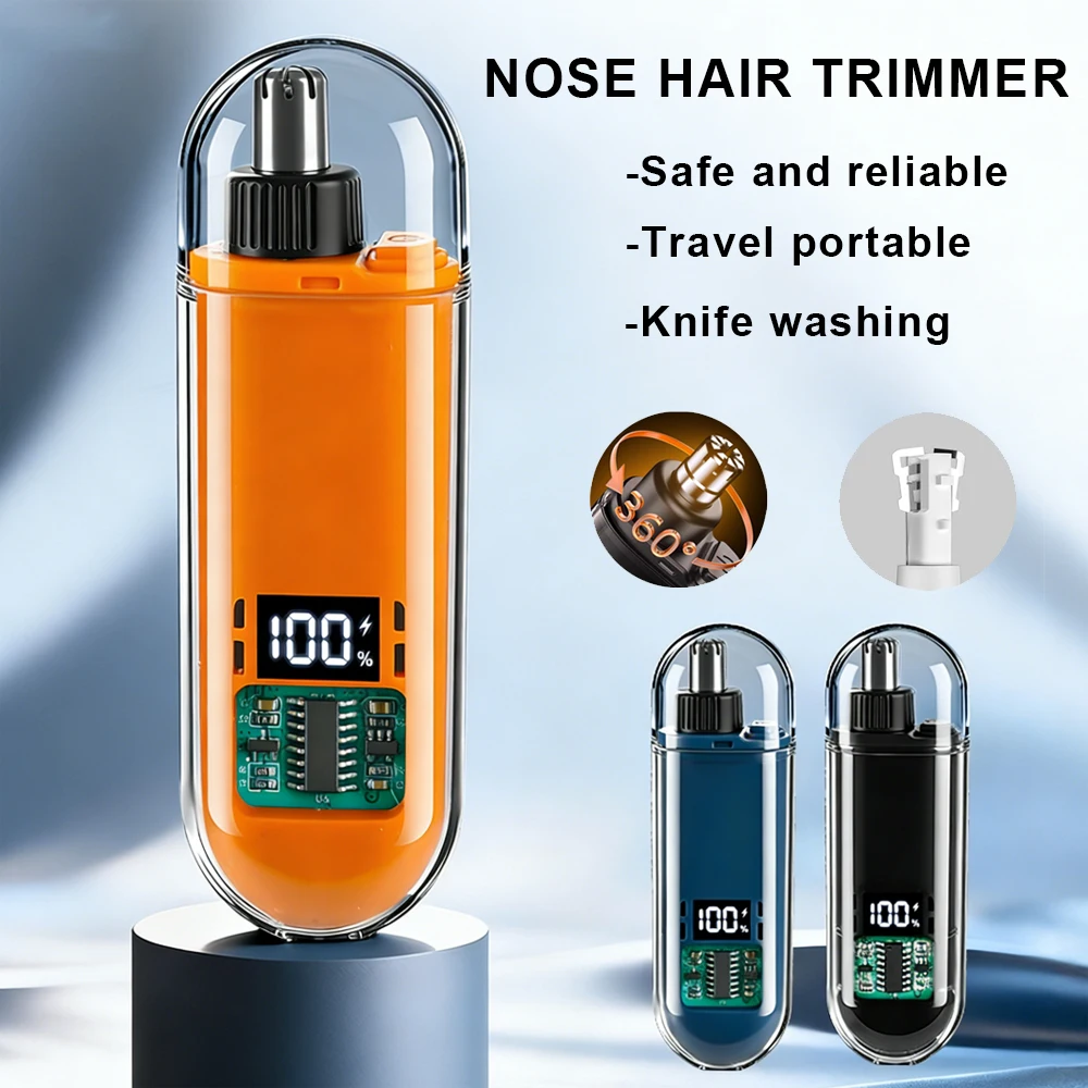 

Электрический триммер для волос в носу, перезаряжаемый, для мужчин, для удаления волос в носу и бровях, миниатюрный, карманный, портативный, машинка для стрижки волос в носу