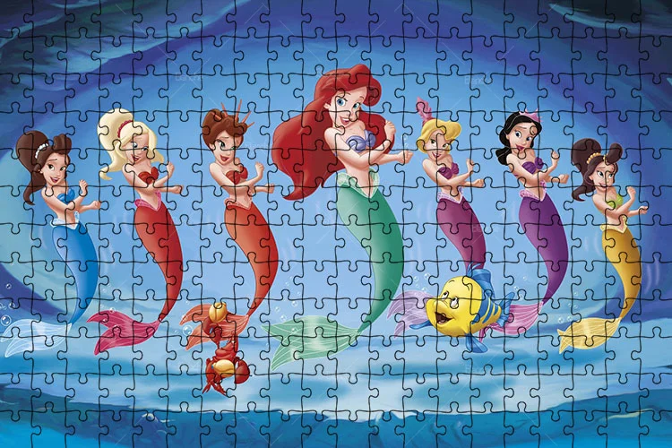 The Little Mermaid 1000PCS Puzzles Paper Jigsaw Disney Beauty Princess Ariel Girls Like Puzzle Game For Gifts Room Desk Ornament