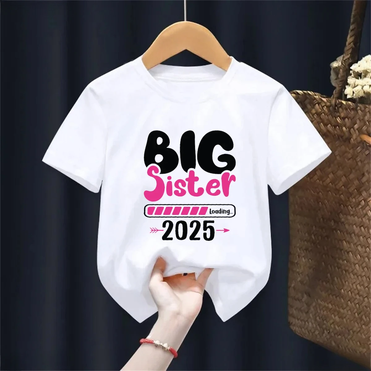 2025 Big Sister Big Brother Tshirt Hello 2025 T-Shirt Happy New Year Party Gift Boys Girls Kids Clothes Harajuku Tees Tops