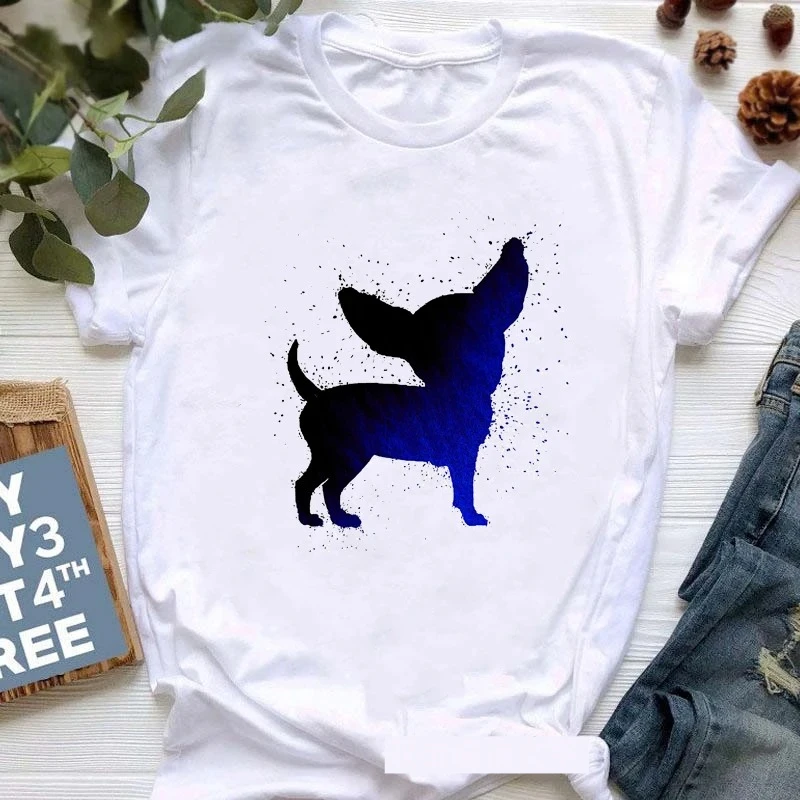 Life Is Better with A Chihuahua Graphic Print Tshirt Women'S Clothing Funny Y2k White Shirt Femme Harajuku Kawaii Female Tee Top