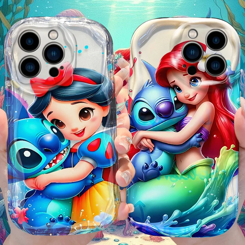 سنو وايت ارييل حافظة لهاتف آيفون 16 15 14 برو ماكس 13 12 Mini 11 XS X XR 8 7 Plus SE 2022 2020 سيليكون غطاء مقاوم للصدمات Funda