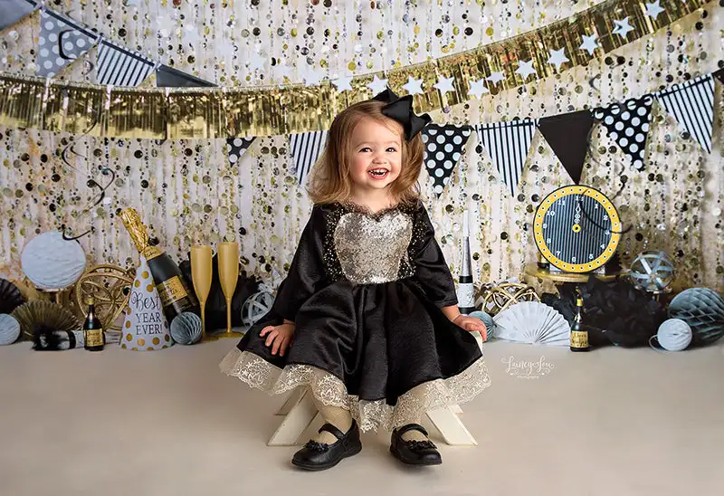 Happy New Years Day Photography Backdrop Kids Baby Cake Smash Photocall Decor Child Adult Birthday Studio Backgrounds