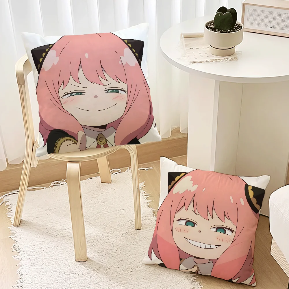 الكلاسيكية أنيمي غطاء أريكة غرفة المعيشة غرفة نوم اللوح الأمامي مسند الظهر وسادة مربع وسادة قيلولة الوقت S-Spy X F-Family-Anya وسادة Cas #4