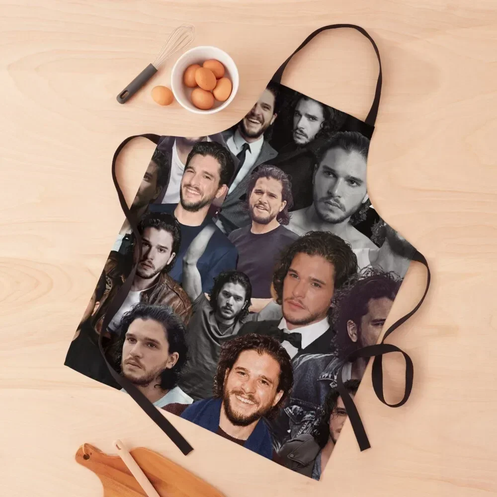 Kit Harrington photo collage Apron Manicurists For Women Kitchen Apron