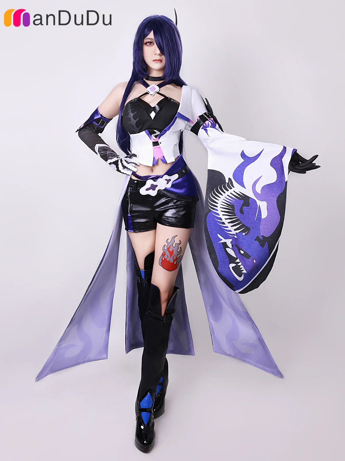 Game Honkai Star Rail Acheron Cosplay Costume Role Play Comic Con Dress Hallowmas Party Wigs Animation Prop