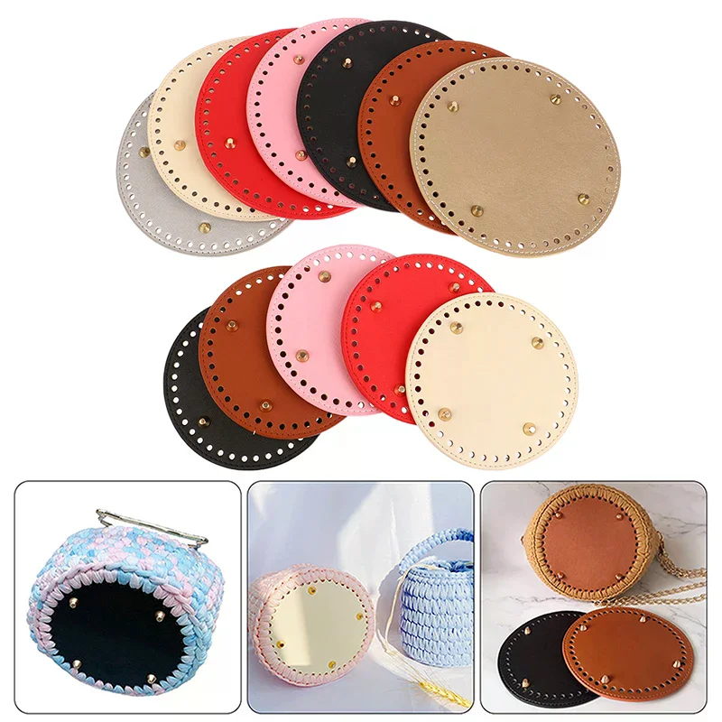1PCS 14/19CM DIY Handmade Round Bag Bottoms Leather Bag Bottoms With Holes Bag Base Bag Accessories