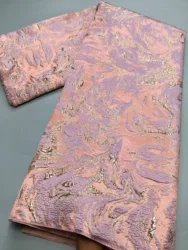 Tessuto di pizzo broccato africano tessuto di pizzo Jacquard dorato nigeriano abiti da festa di cucito di lusso per le donne, alta qualità, muslimah