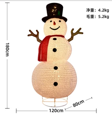 

Wholesale Home Christmas Outdoors pop up foldable Snowman LED Lights Lawn Yard Xmas Ornaments Snowman christmas decoration