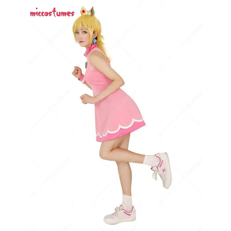 Mikro kostüme Frauen Pfirsich Kleid Cosplay Kostüm mit Krone für Frauen Prinzessin Cosplay Kostüm