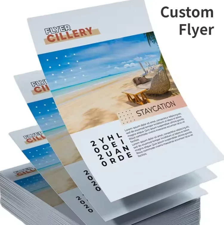 500pcs Customized A5 A6 high-quality glossy paper flyers, advertising promotions, commercial flyers, double-sided printing