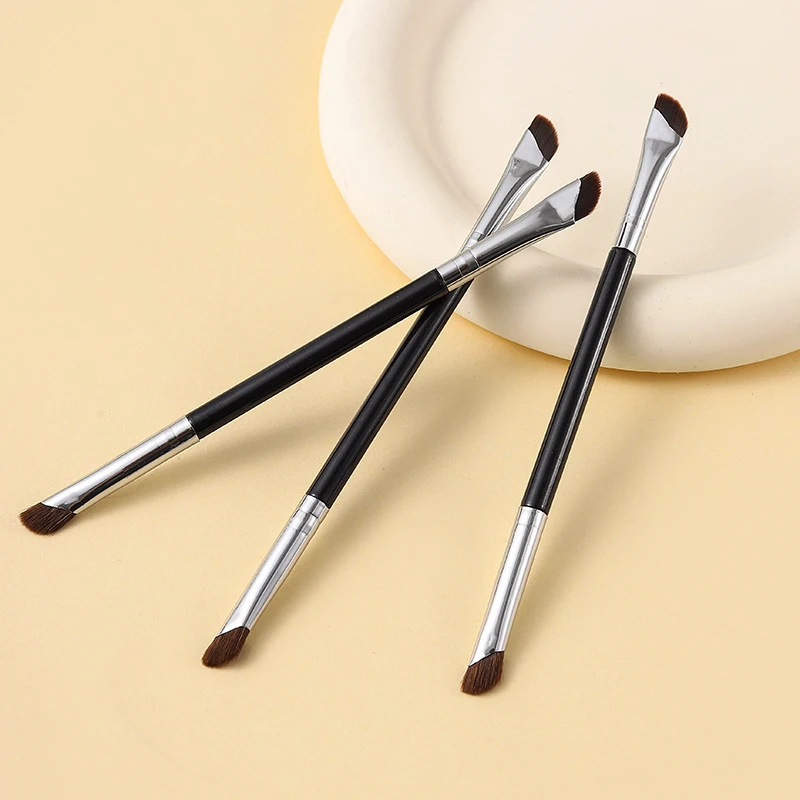 Fine Angle Flat Brow Brush Double Head Eyeliner Brushes Under The Eye Place Makeup Brush Precise Detail Eyeshadow Smudge Brush