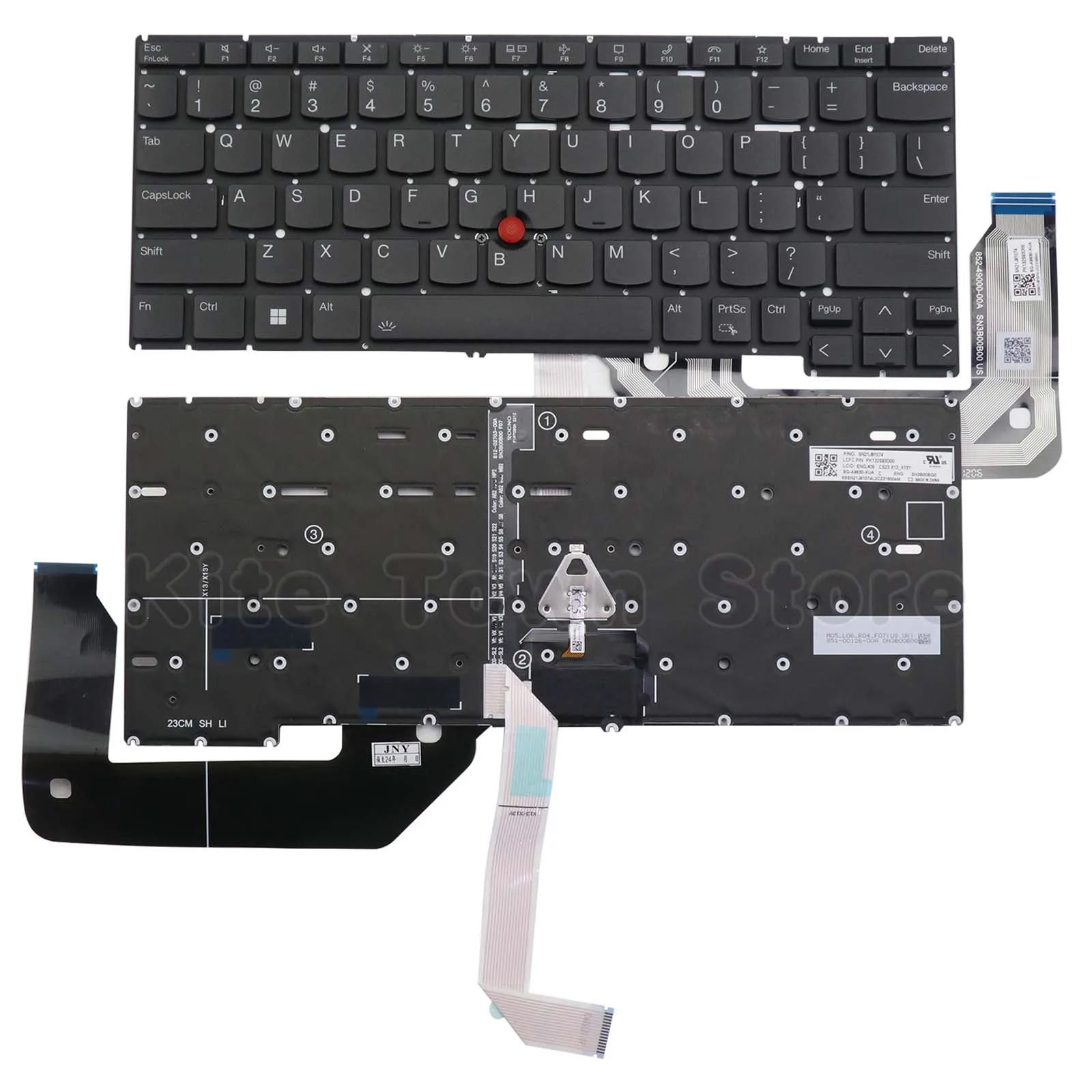 

New US Layout Laptop Keyboard Backlit w/ Pointer for Lenovo Thinkpad X13 Gen 4 Type 21EX 21EY 21J3 21J4