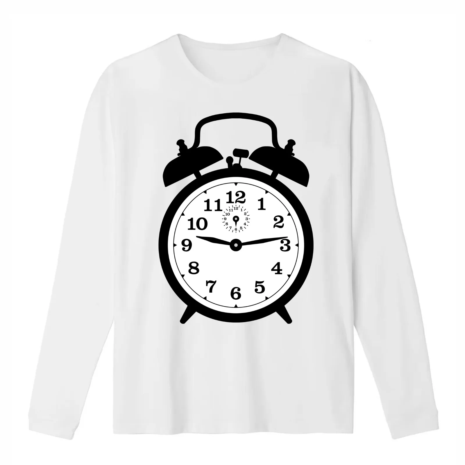 Alarm Clock T-Shirt Summer Casual Cotton Tee Oversized Streetwear Tops Vintage Graphic Print Loose Fit Short Sleeve