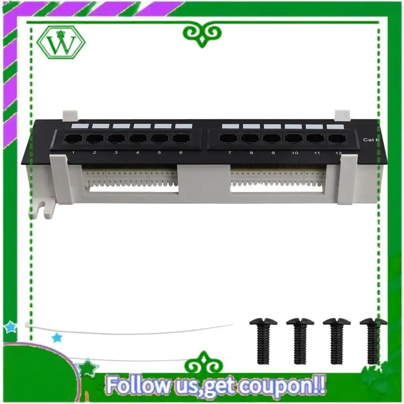 Reliable-Network Tool Kit 12 Port CAT6 Patch Panel RJ45 Networking Wall Mount Rack With Surface Wall Mount Bracket
