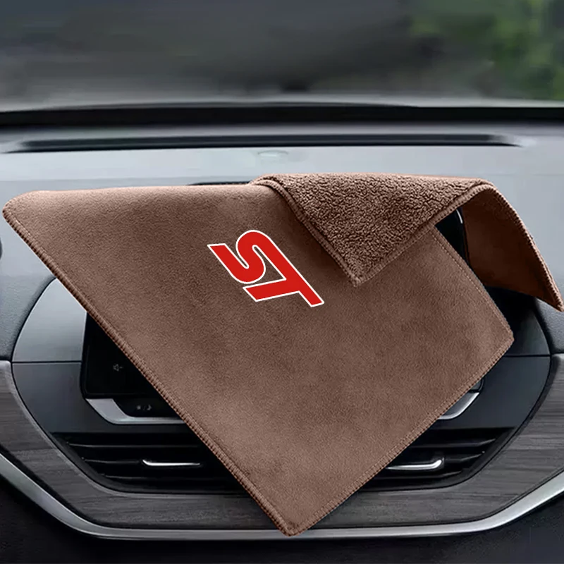 

1PC Car Wash Towel Auto Drying Cloth Car Logo Cleaning Duster For Ford ST Racing Performance Focus Mk2 Mk3 Ranger Mondeo S-MAX