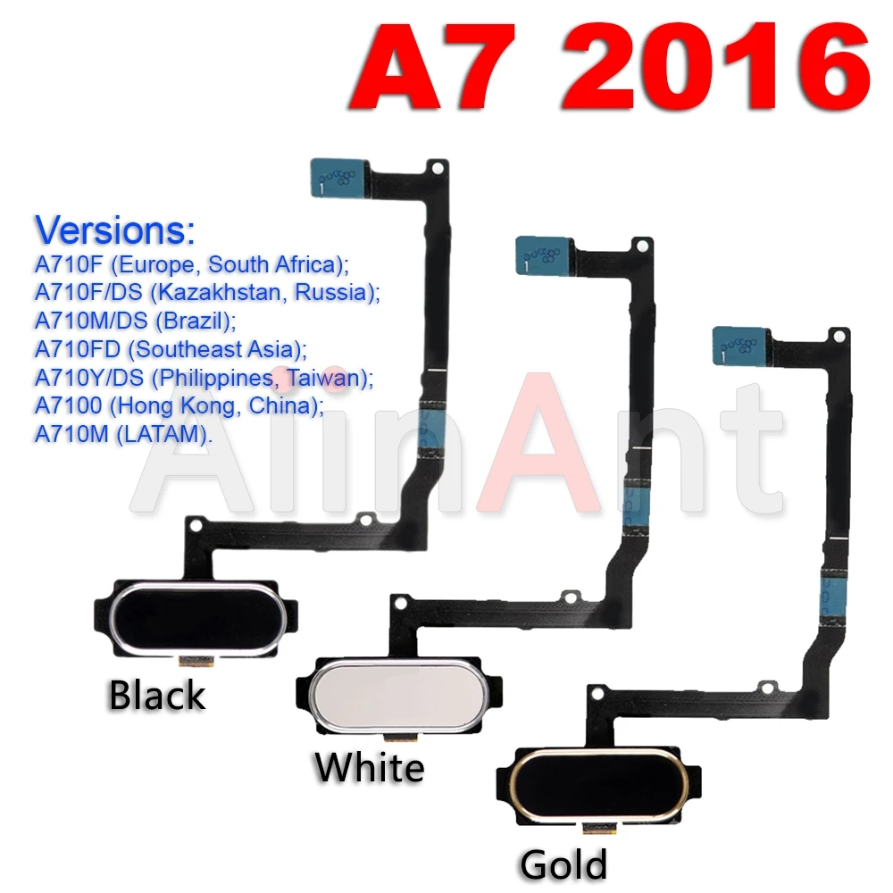 Aiinant Home Button Touch ID Fingerprint Sensor Flex Cable For Samsung Galaxy A3 A5 A7 A8 2016 2017 2018 A520 A710 A720 A750