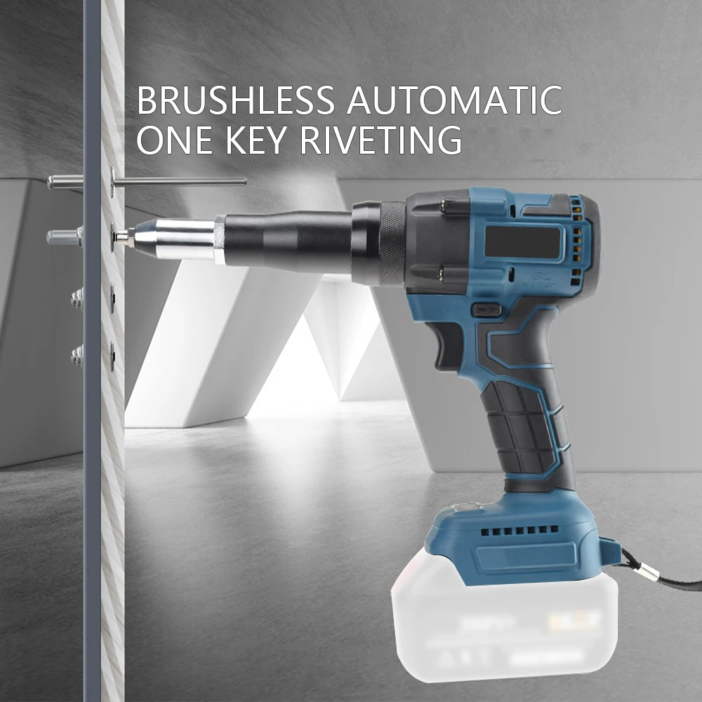 Cordless Electric Rivet Gun Household Handheld Power Tool Screwdriver with LED Light for Makita 18V Battery (not Included) New