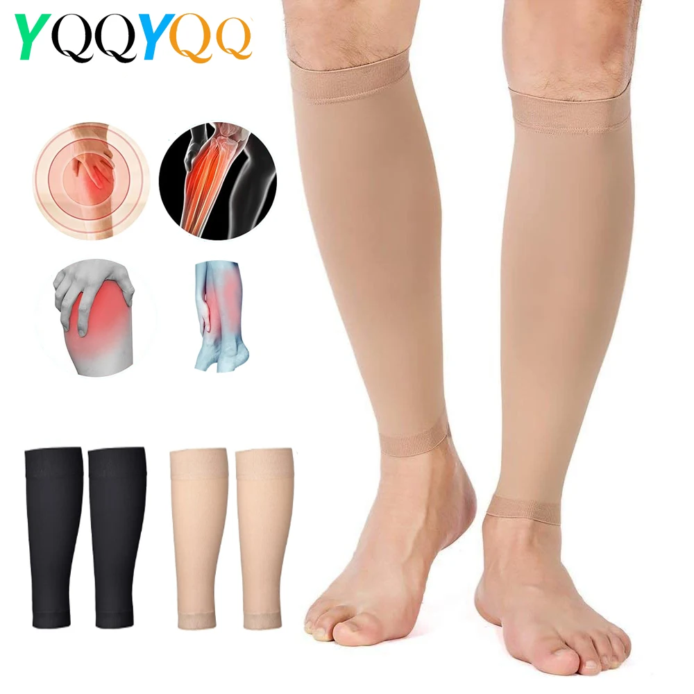 1Pair Calf Compression Sleeve for Men & Women, Footless Compression Socks 20-30mmHg for Leg Support, Shin Splint,Varicose Veins