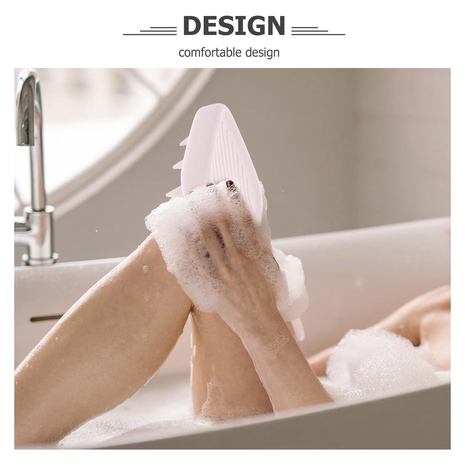 

Ergonomic Scalp Massager Shampoo Brush Shower Bath Tool Deep Massage Exfoliation Lightweight Hanging Hole Easy Storage Multi-Use