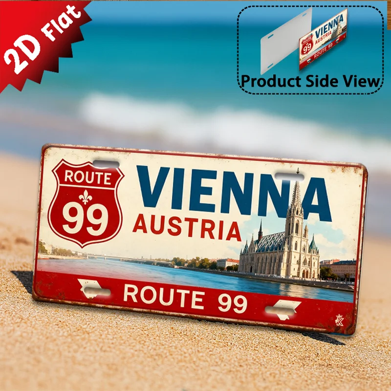 1 Vienna Line 99 Metal Sign | Retro Aluminum Sign, Timeless City Theme Decor, 30x15cm, 2D Flat, for Decorative Purposes Only