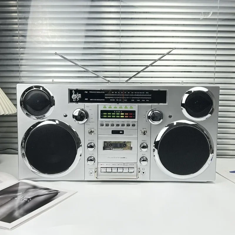 Large tape drive, radio, wireless bluetooth speaker, Karaoke all-in-one, high sound quality