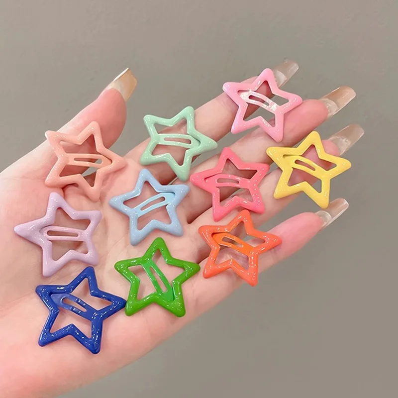 2-20pcs Colorful Y2K Star BB Hair Clips Women Girls Cute Metal Star Snap Hairpins Barrettes Hair Grip Hair Accessories Headwear