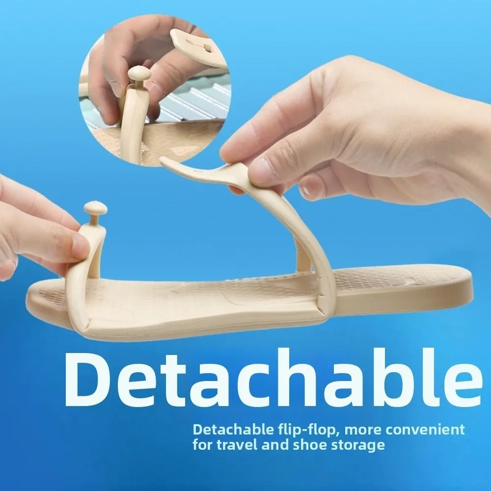 Non-slip Foldable Travel Slippers Comfortable Lightweight Bathroom Slippers Flat Heels Soft Bottom EVA Hotel Flip Flops